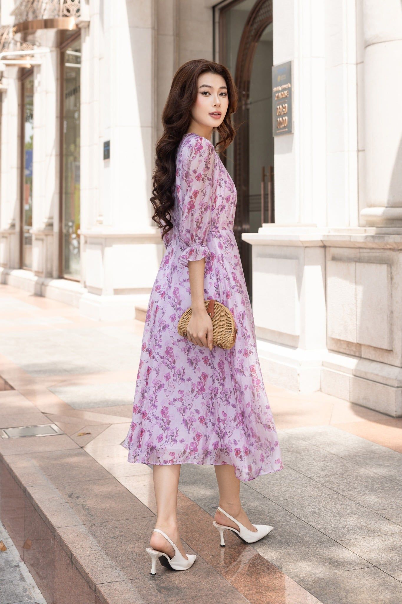 ĐẦM HOA TAY LỠ D10362