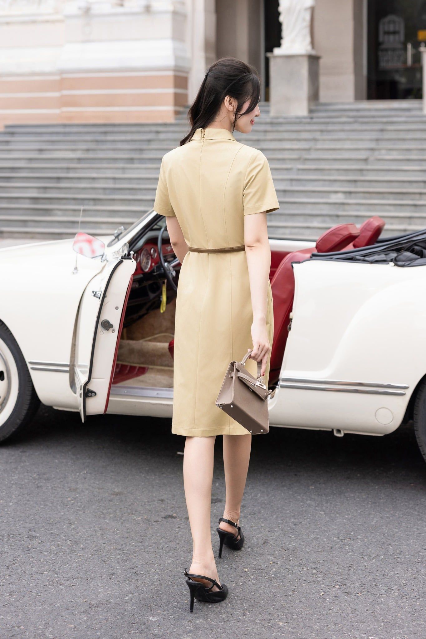 ĐẦM KAKI XẺ TRƯỚC D10642