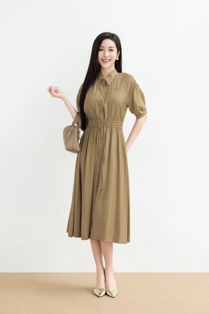 ĐẦM NÂU CHUN EO D10562
