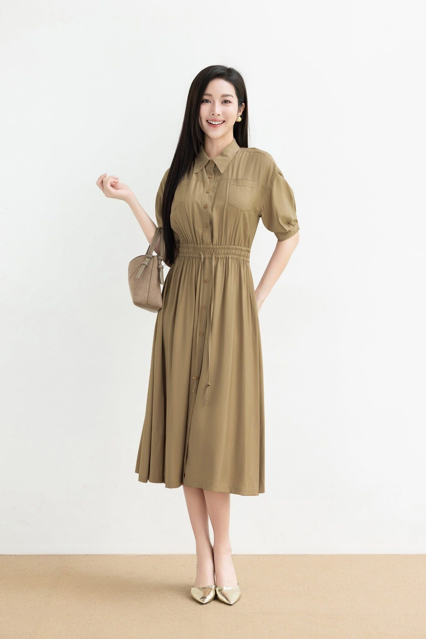 ĐẦM NÂU CHUN EO D10562