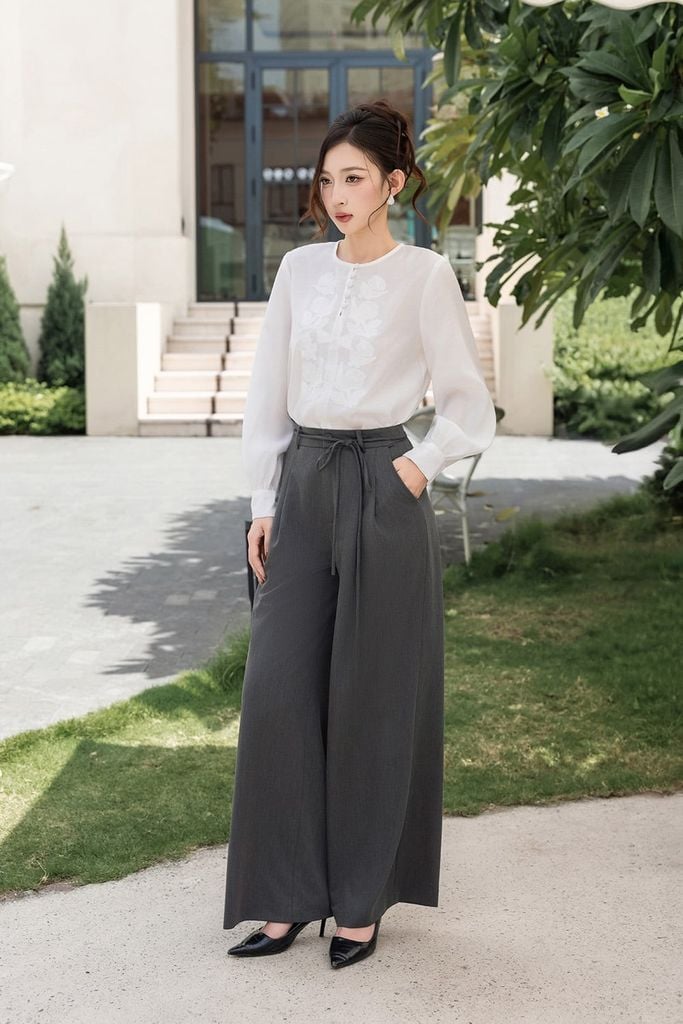 ÁO TRẮNG ĐÁP HOA NỔI SM62352