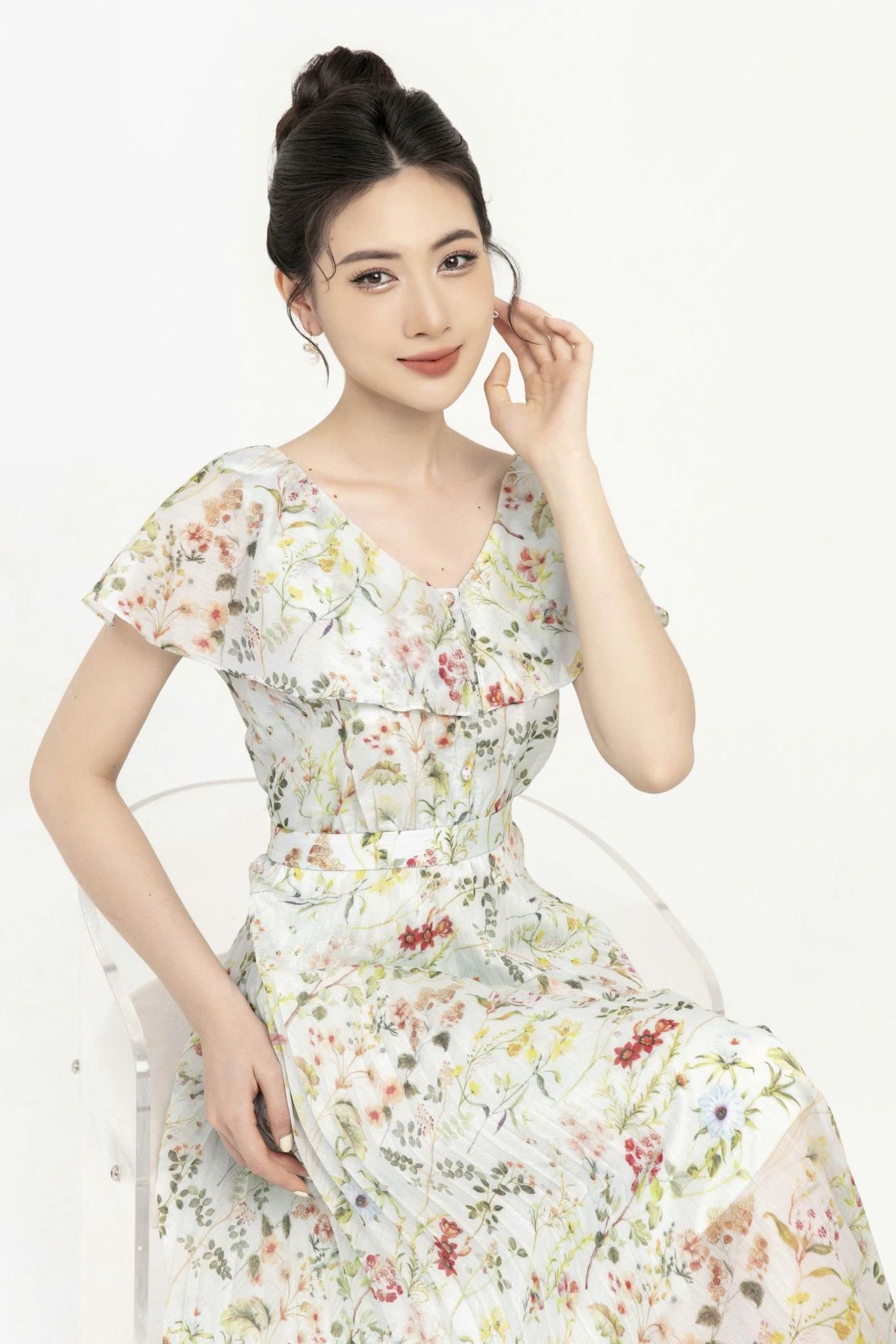 ĐẦM VOAN HOA D02242