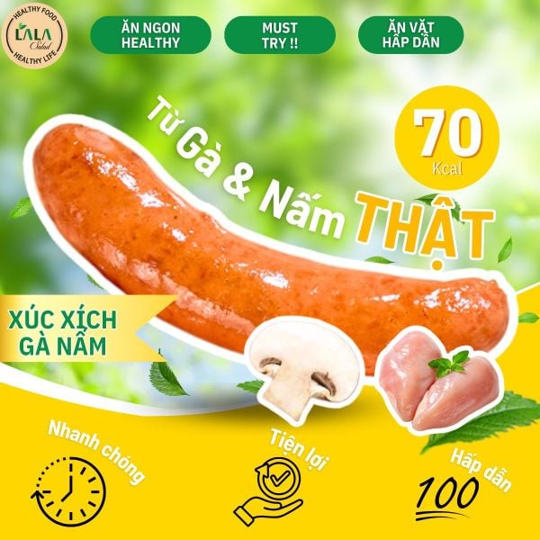  Xúc xích gà và nấm 