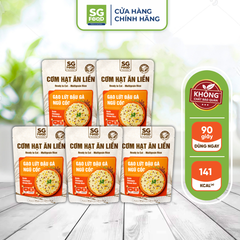 combo 5 goi com hat an lien gao lut dau ga ngu coc 150g
