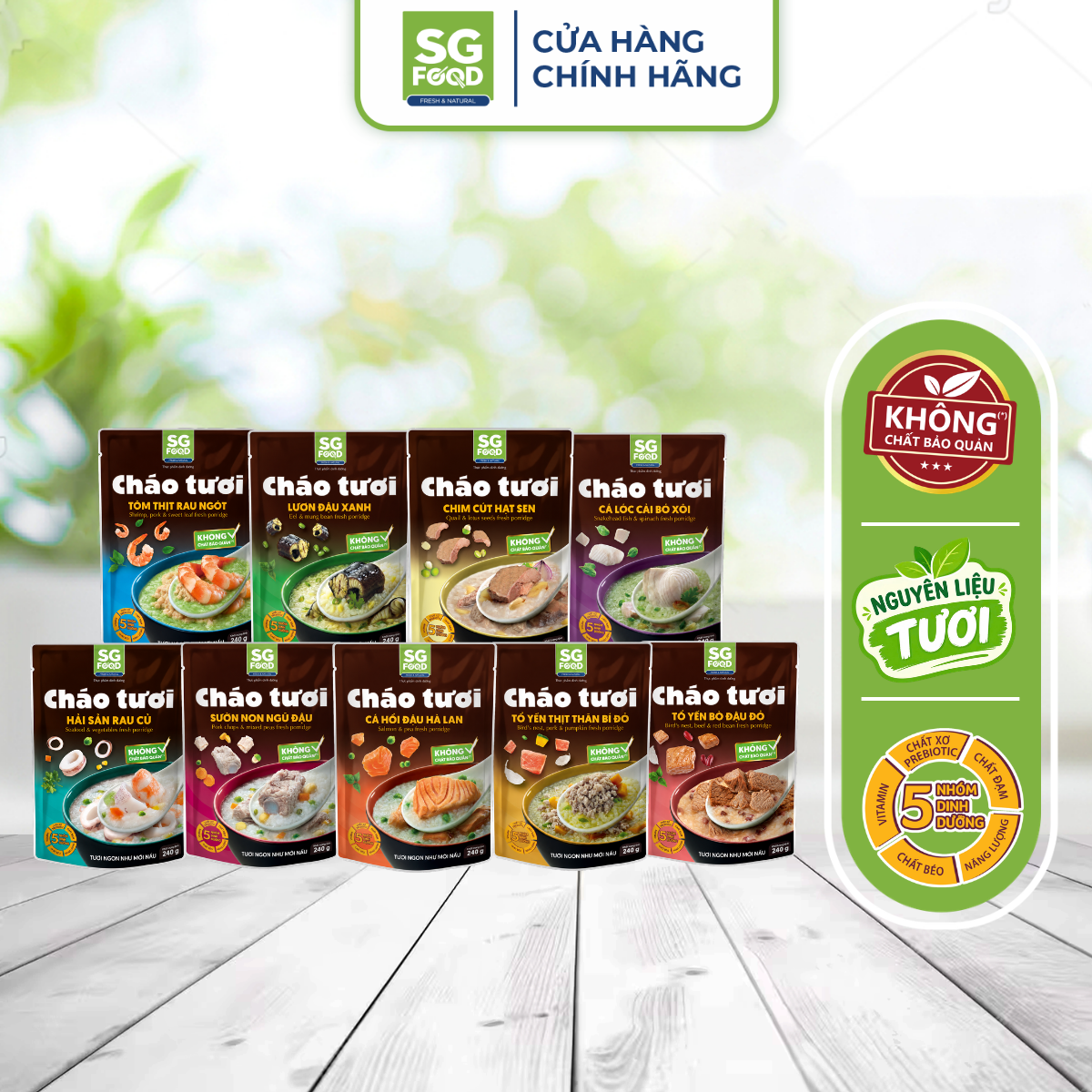 loc 9 chao nau mix vi an lien sg food suon non ca loc ca hoi thit bam to yen bo hai san tom chim cut luon