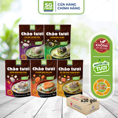 thung 30 goi chao tuoi sai gon food 5 vi 240g to yen thit ca hoi ca loc luon va suon non