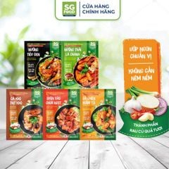 combo 5 xot 1 suon xao 1 ga chien 1 ca kho 1 nuong tieu den 1 nuong thai la chanh