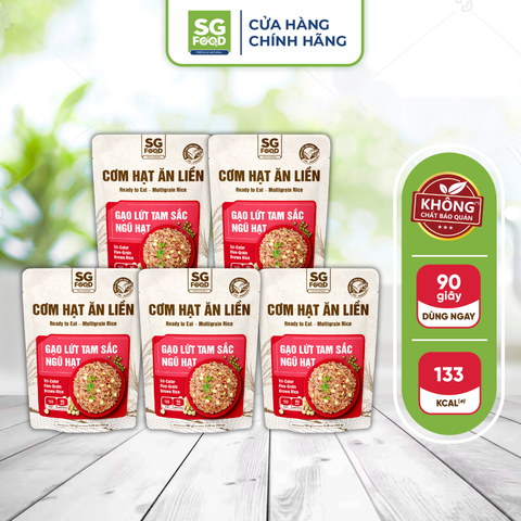 combo 5 goi com hat an lien gao lut tam sac ngu hat 150g