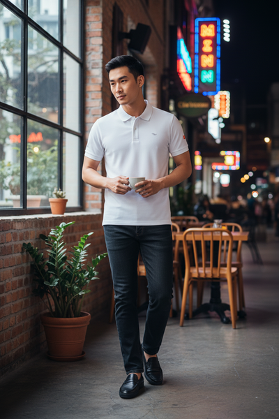  Áo thun Việt Tiến có cổ (Trắng) 