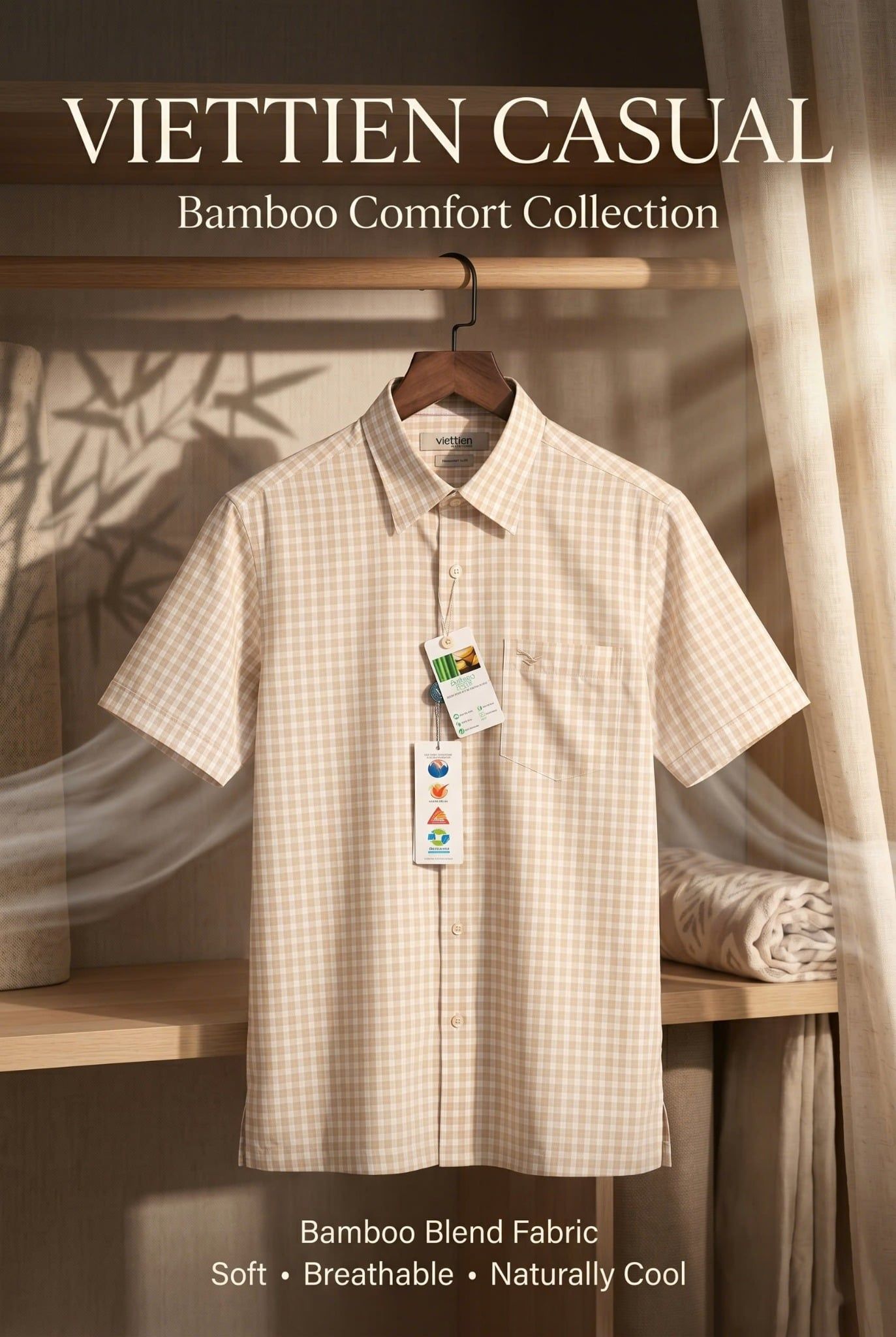  Áo sơ mi tay ngắn Việt Tiến (M-XL) 