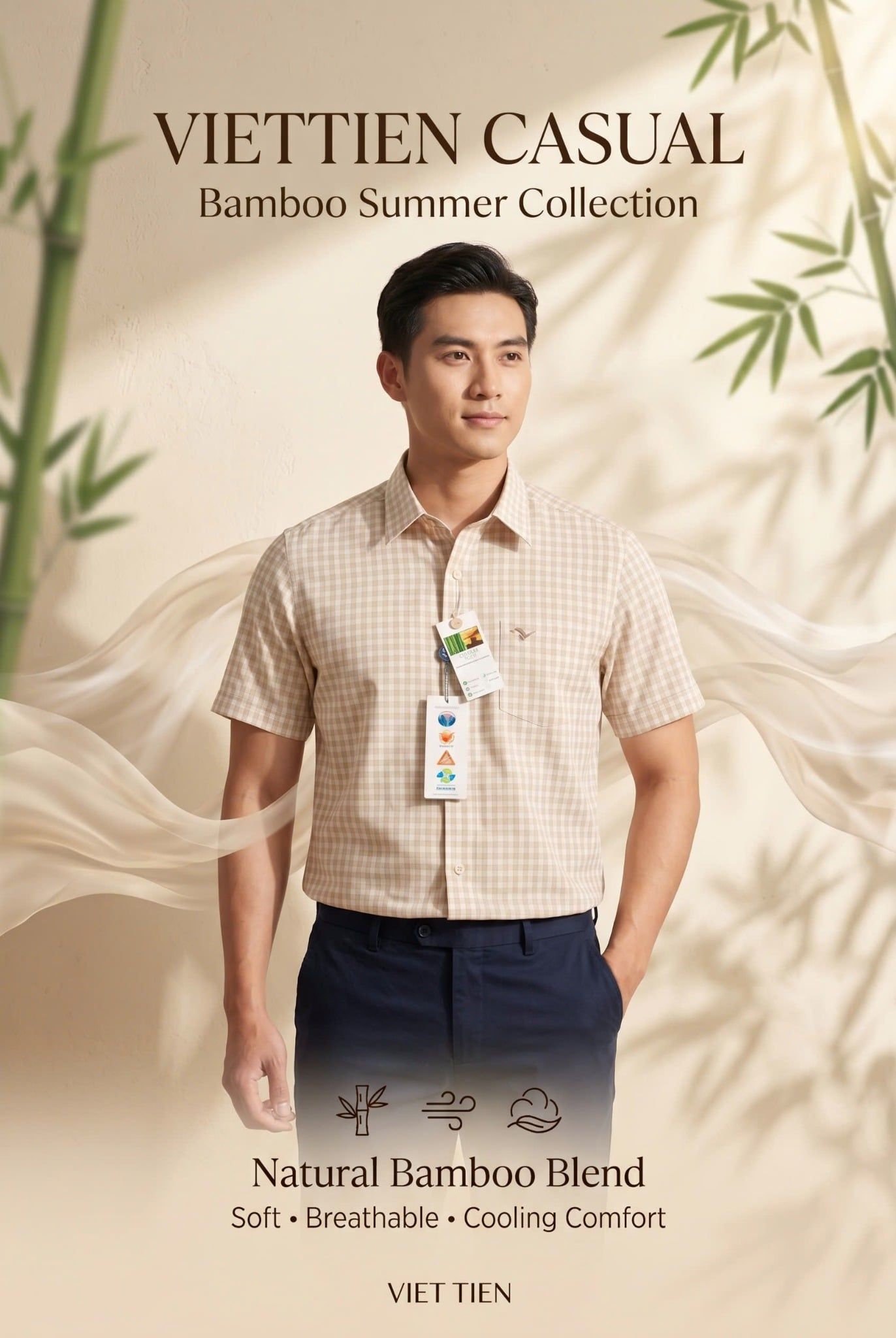 Áo sơ mi tay ngắn Việt Tiến (M-XL) 