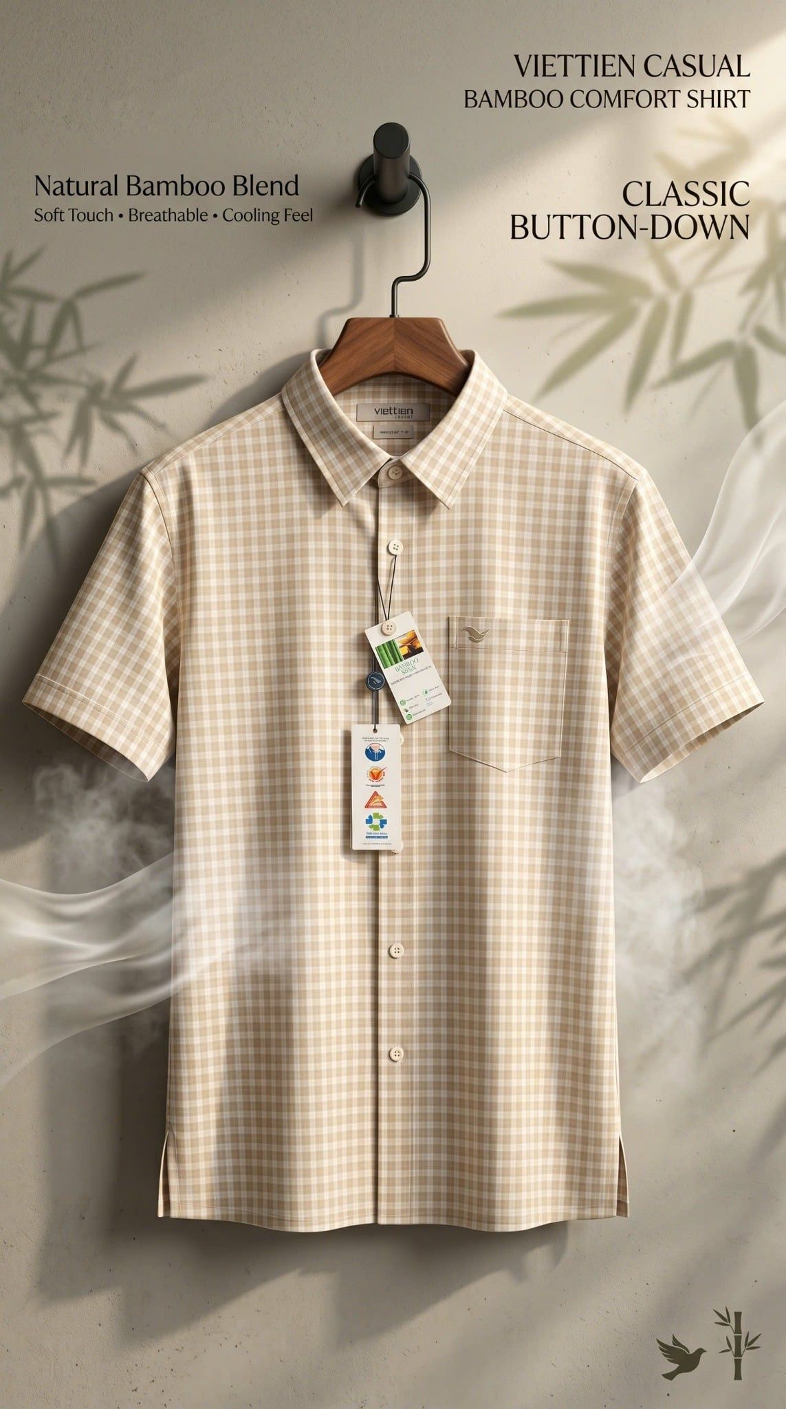  Áo sơ mi tay ngắn Việt Tiến (M-XL) 