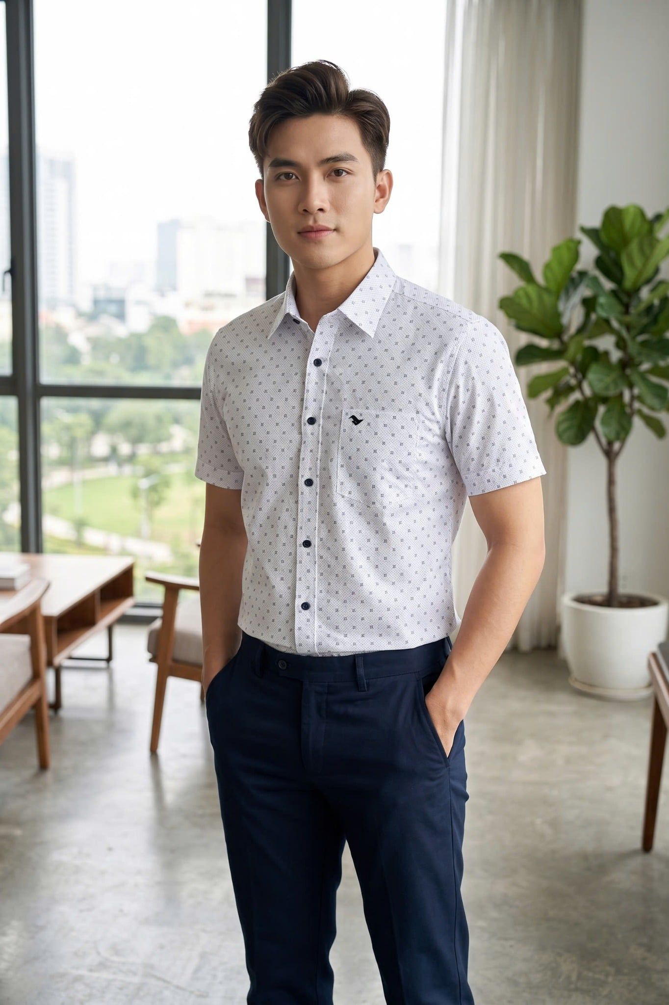  Áo sơ mi tay ngắn Việt tiến (M-XL) 