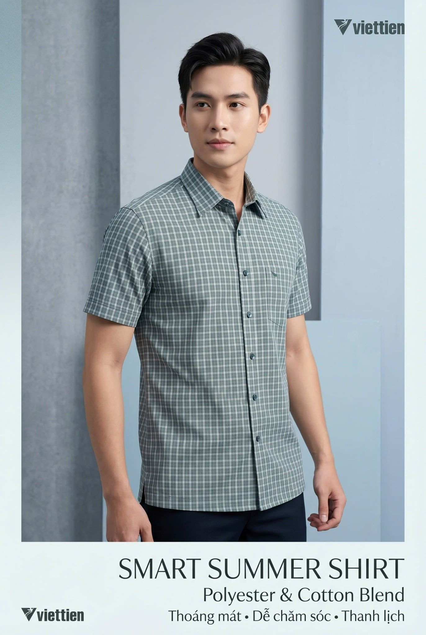  Áo sơ mi tay ngắn Việt Tiến (M-XL) 