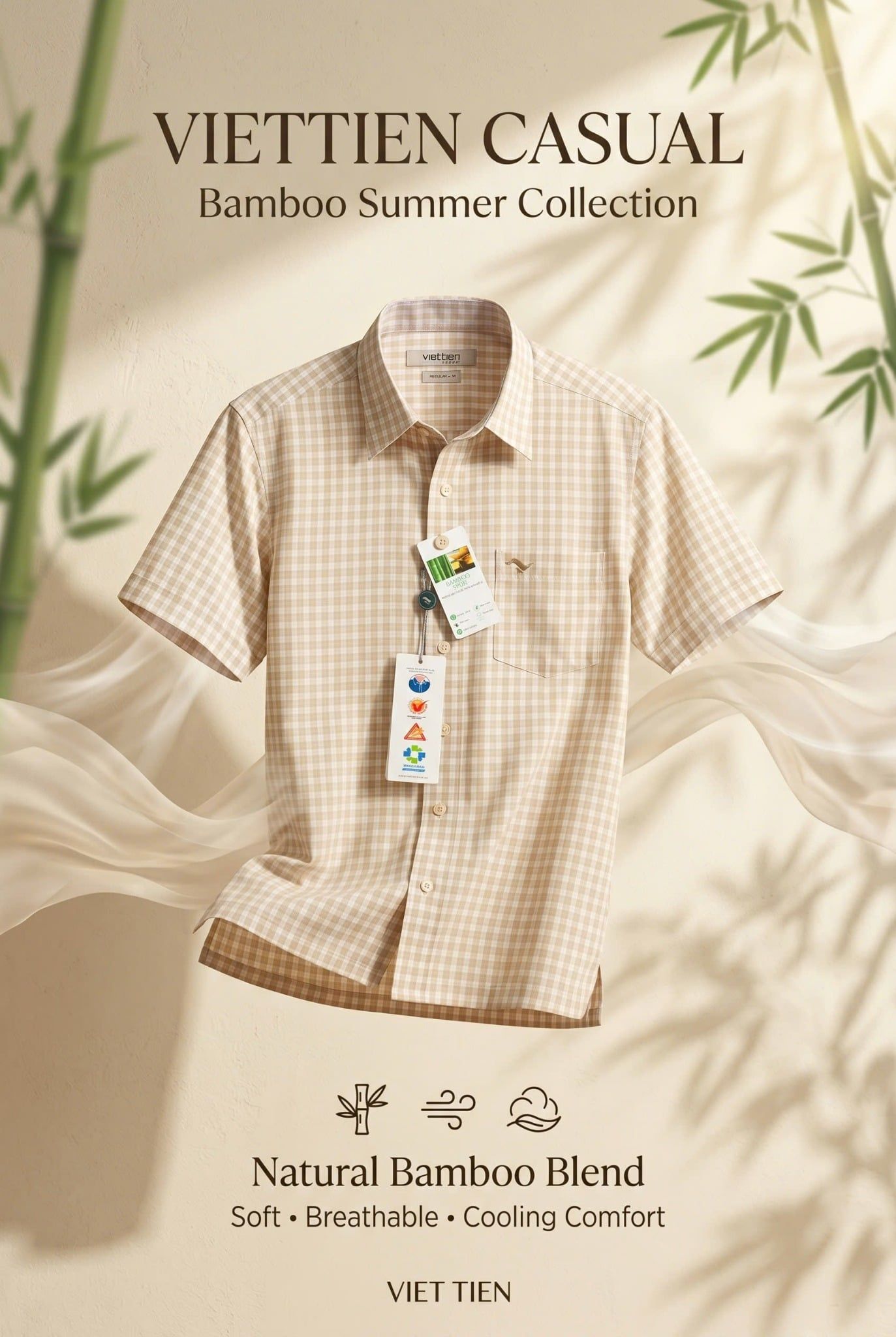  Áo sơ mi tay ngắn Việt Tiến (M-XL) 