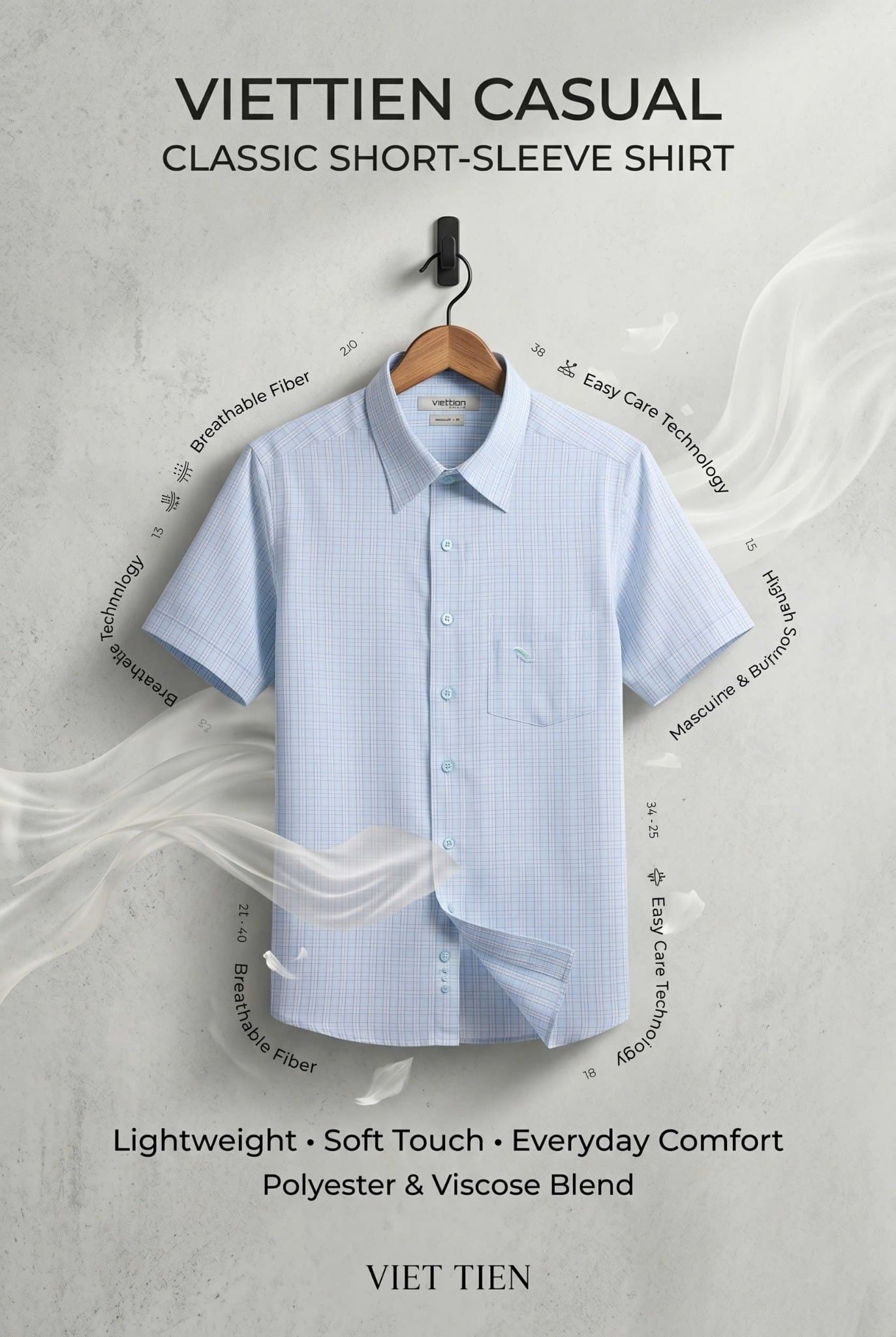  Áo Việt Tiến tay ngắn (M-XL) 