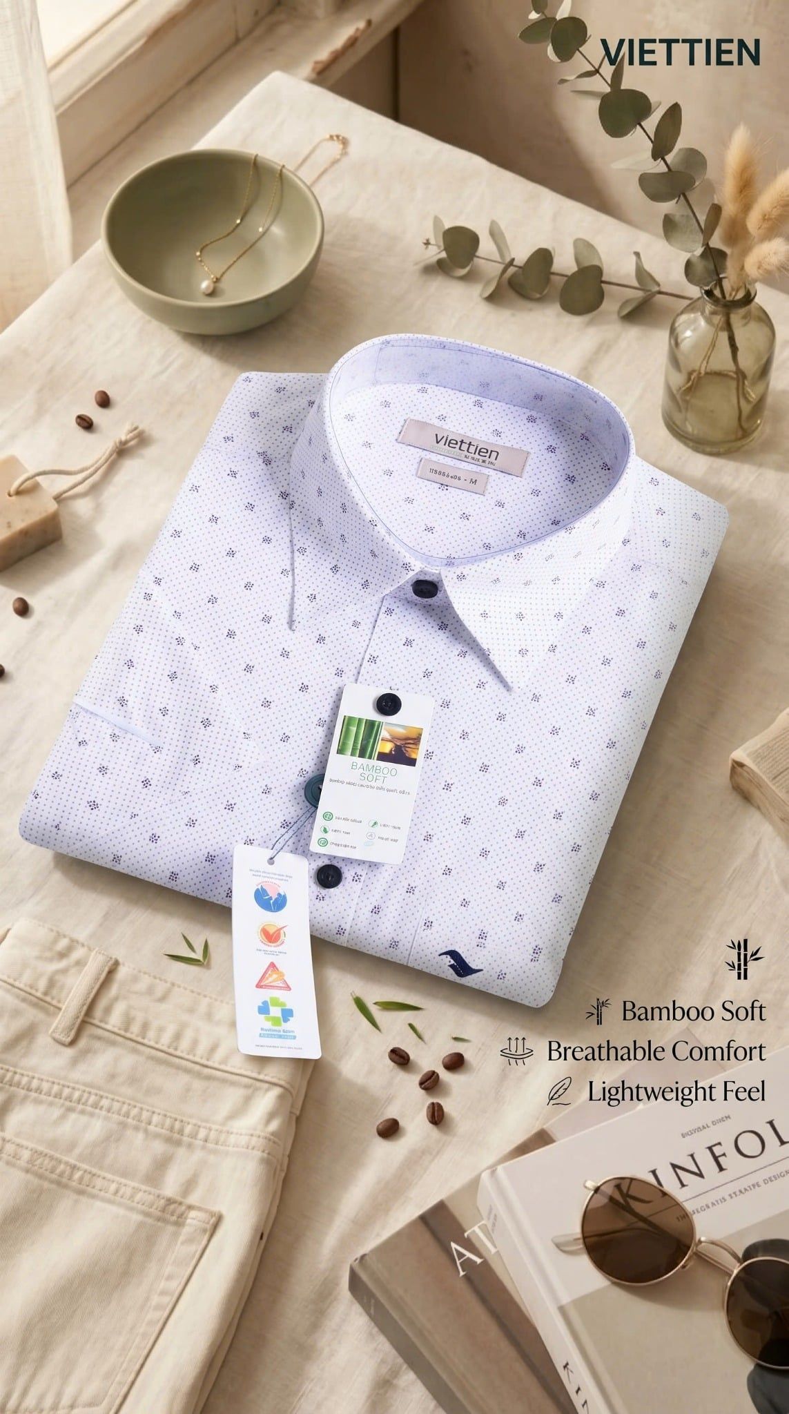  Áo sơ mi tay ngắn Việt tiến (M-XL) 