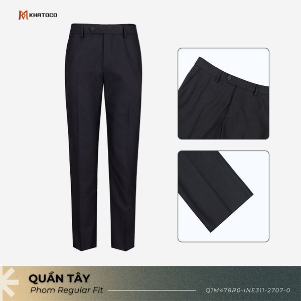  Quần tây nam đen không ly Khatoco 