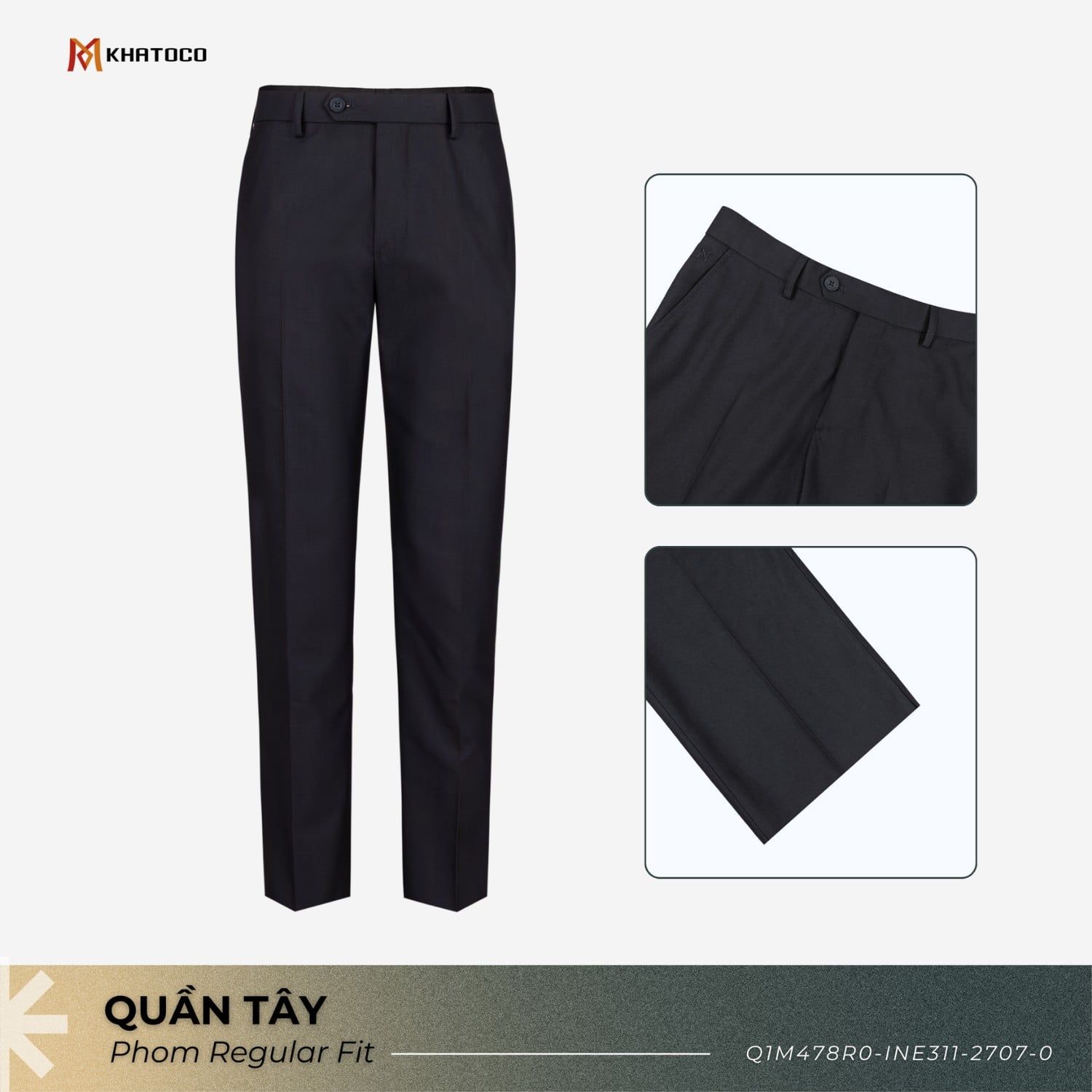  Quần tây nam đen không ly Khatoco 