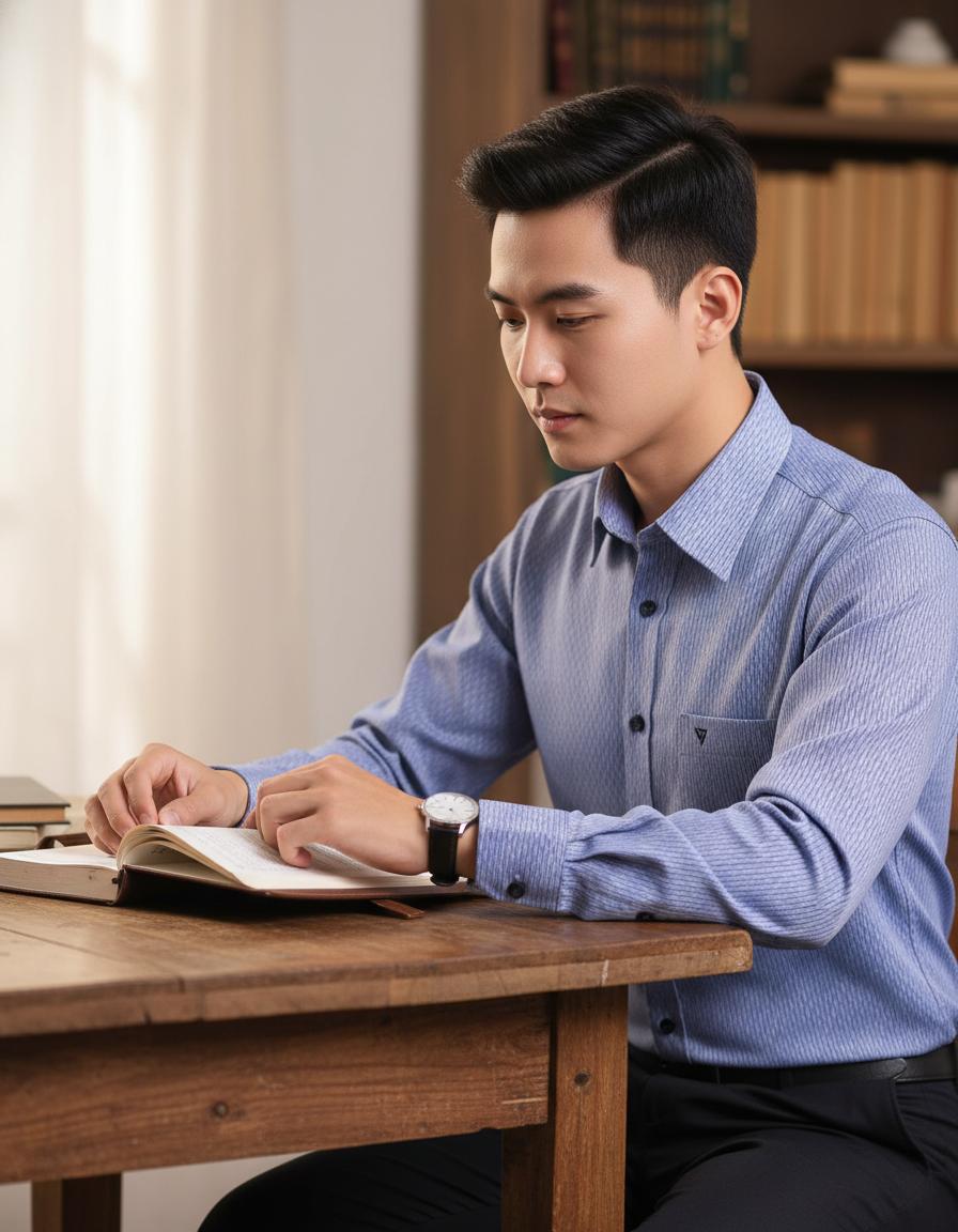  Áo sơ mi tay dài Việt Tiến 