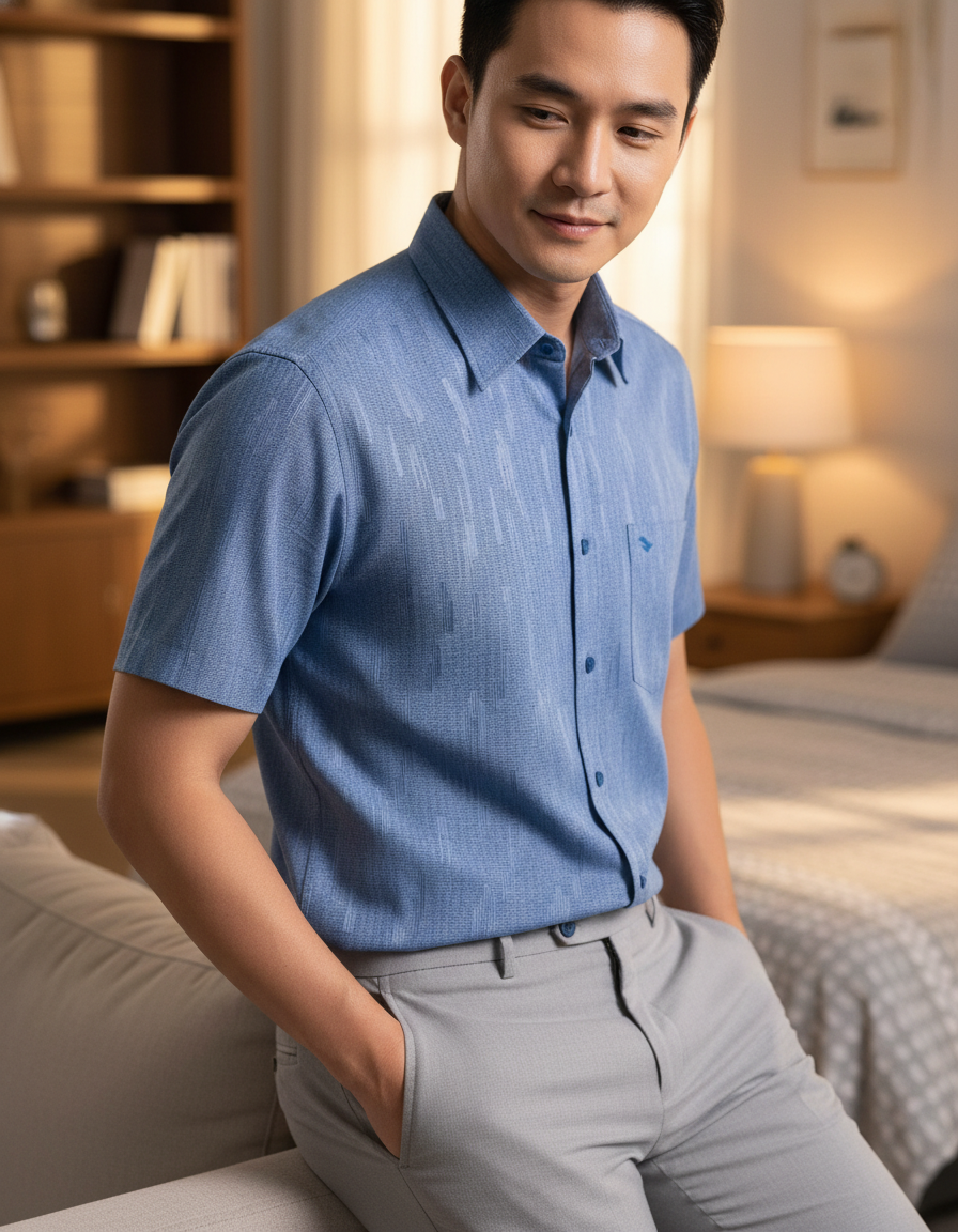  Áo sơ mi tay ngắn Việt Tiến (S-XL) 