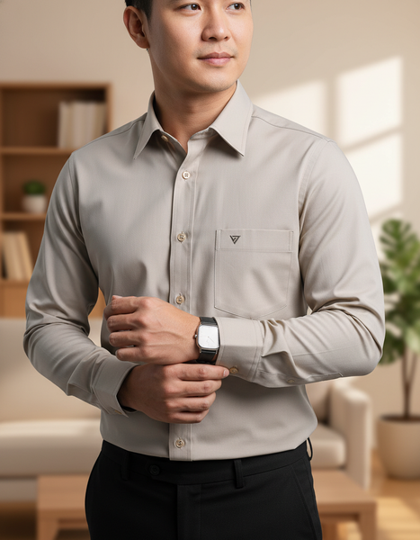  Áo sơ mi Việt Tiến tay dài 