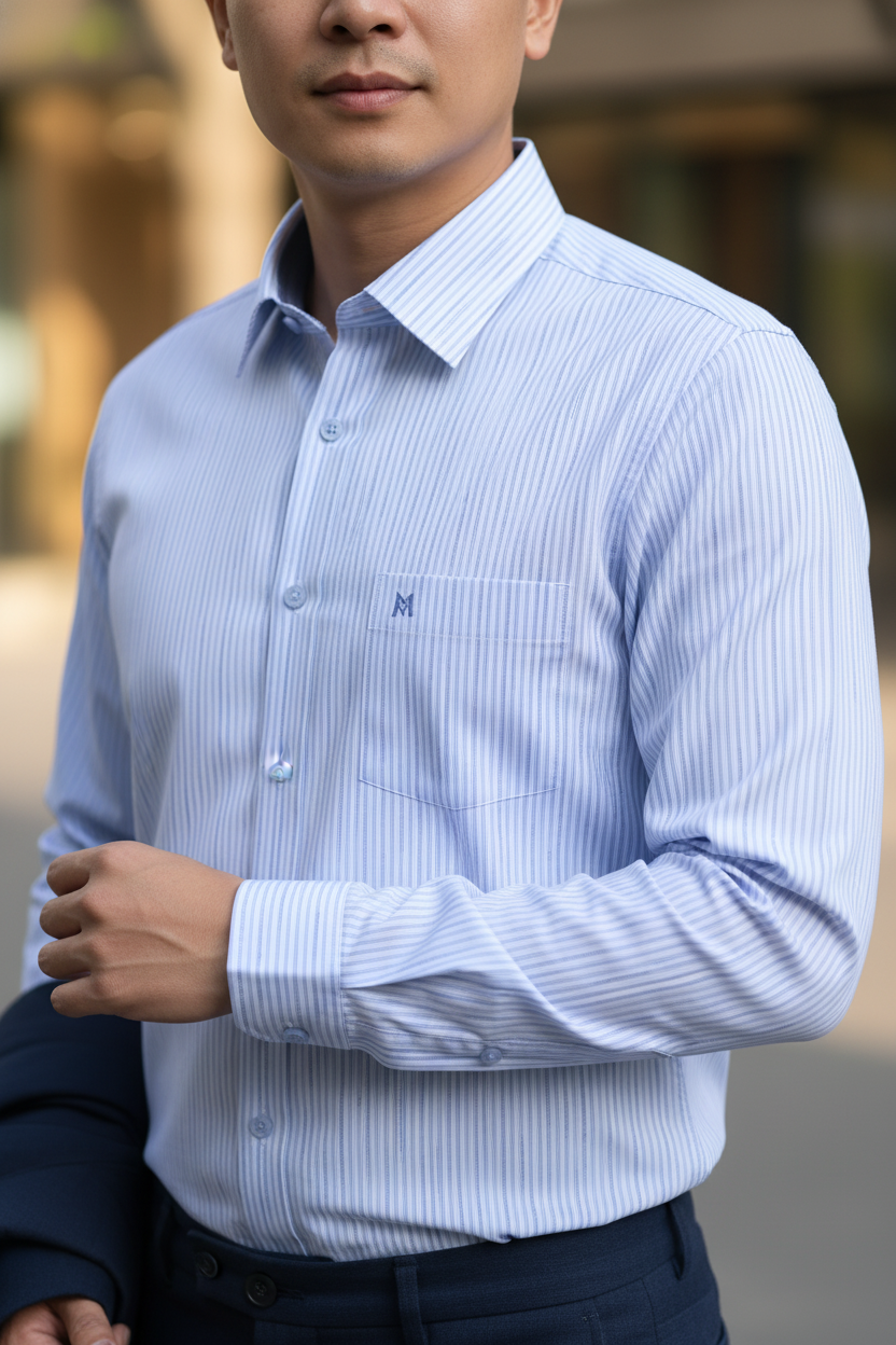  Áo sơ mi nam tay dài Khatoco (M-2XL) 