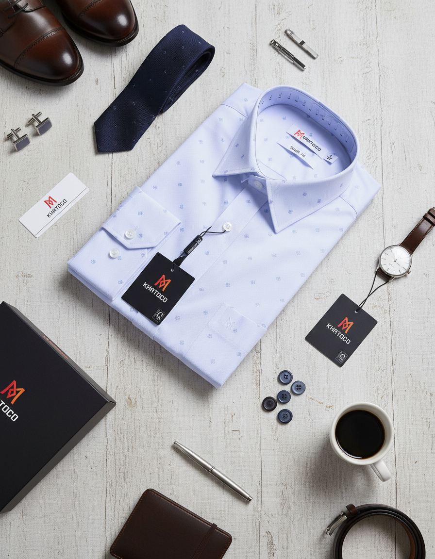  Áo sơ mi nam tay dài Khatoco(M-2XL) 