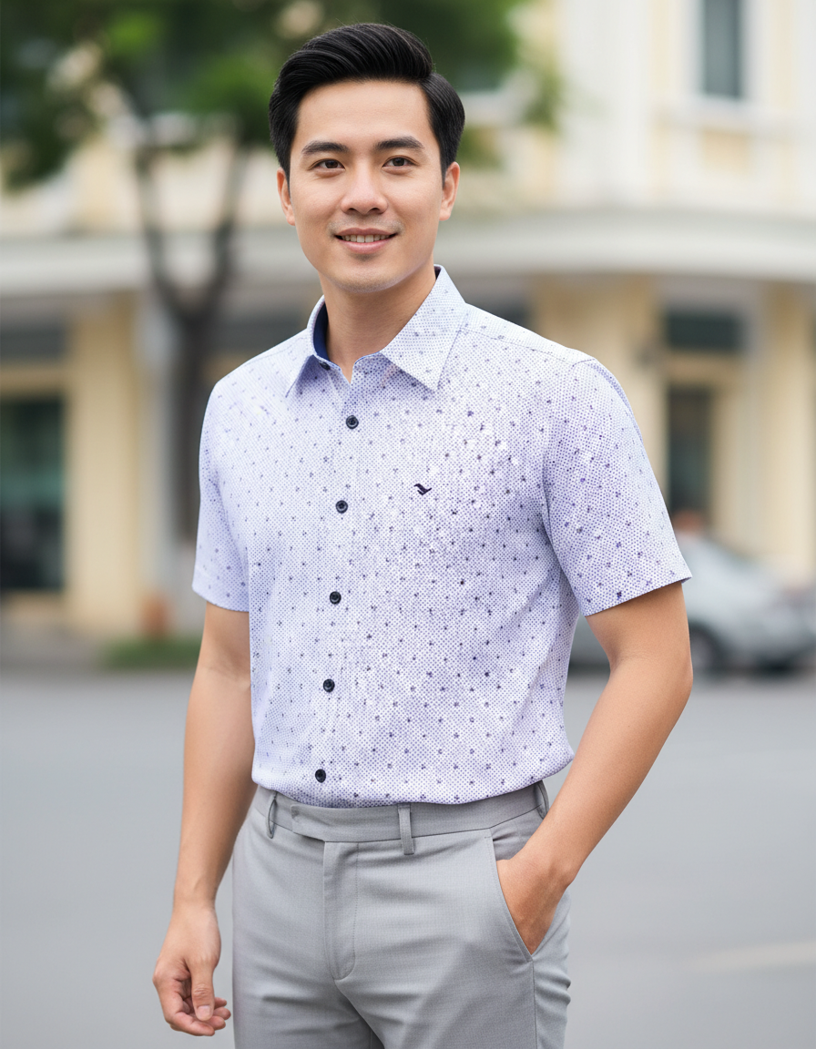  Áo sơ mi tay ngắn Việt Tiến size L 