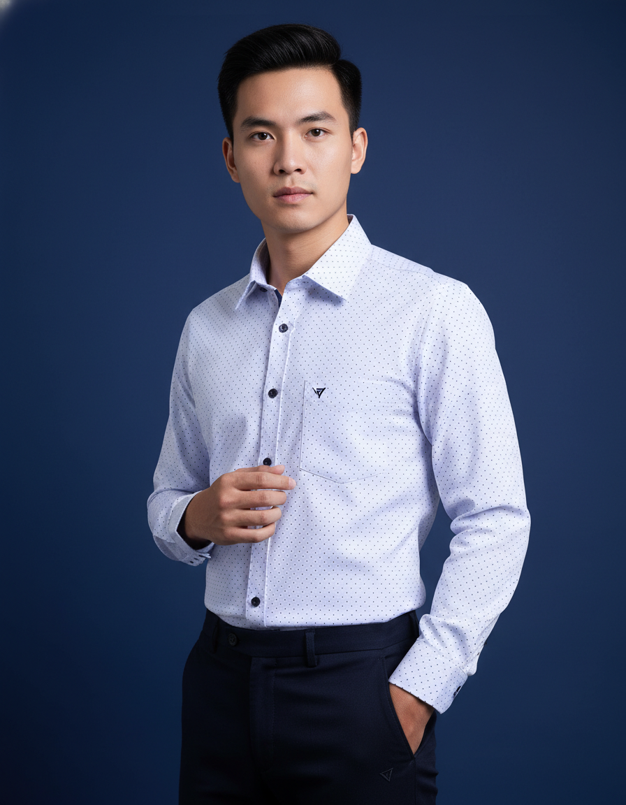  Áo sơ mi tay dài Việt Tiến 