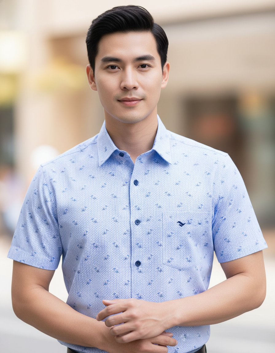  Áo sơ mi tay ngắn Việt Tiến 