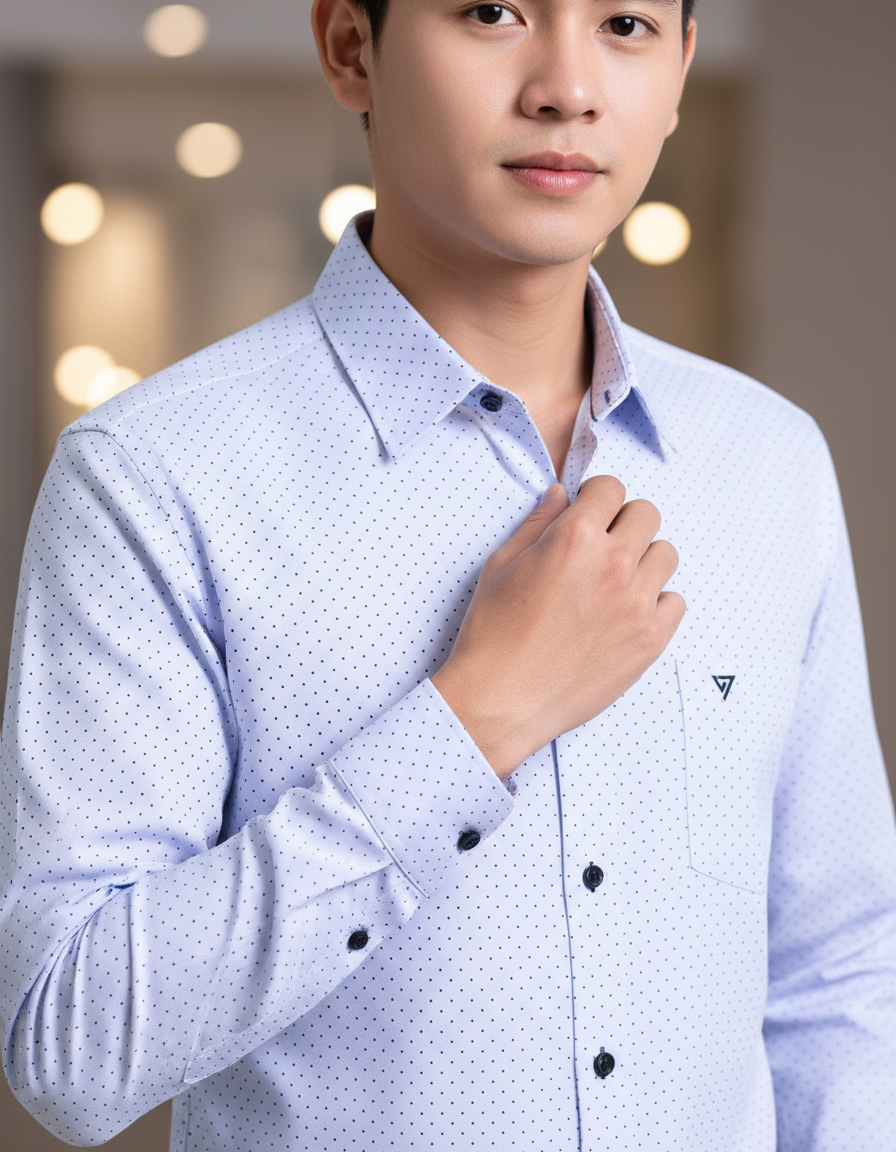  Áo sơ mi tay dài Việt Tiến 