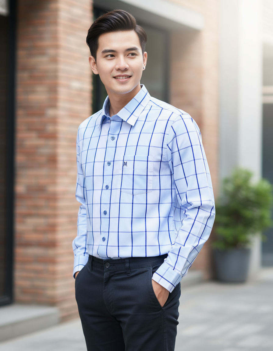  Áo sơ mi nam Khatoco sale 374k ( giá tem 468k) 