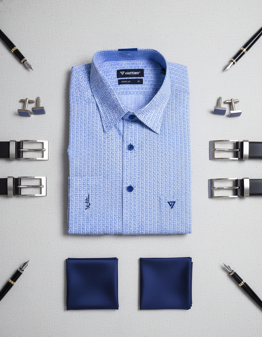  Áo sơ mi tay dài Việt tiến 