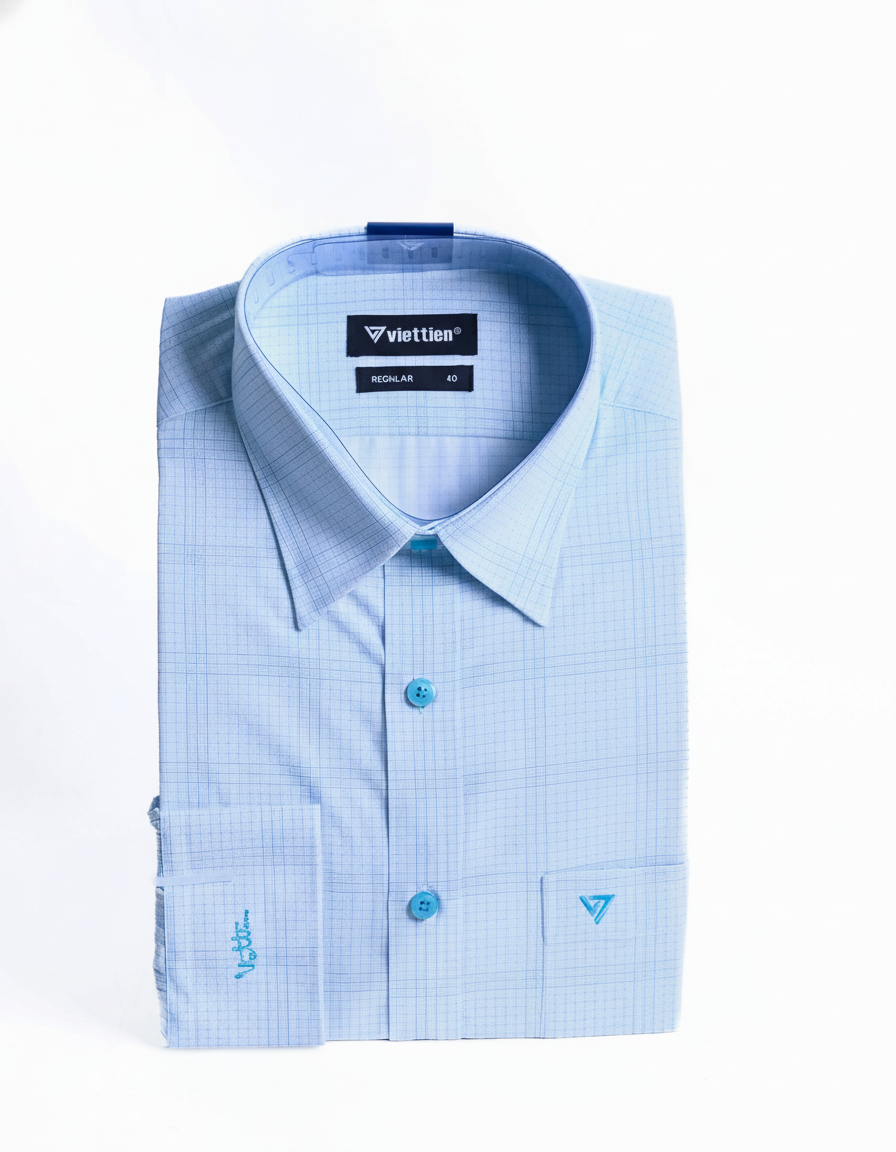  Áo sơ mi Việt Tiến tay dài vải tre 