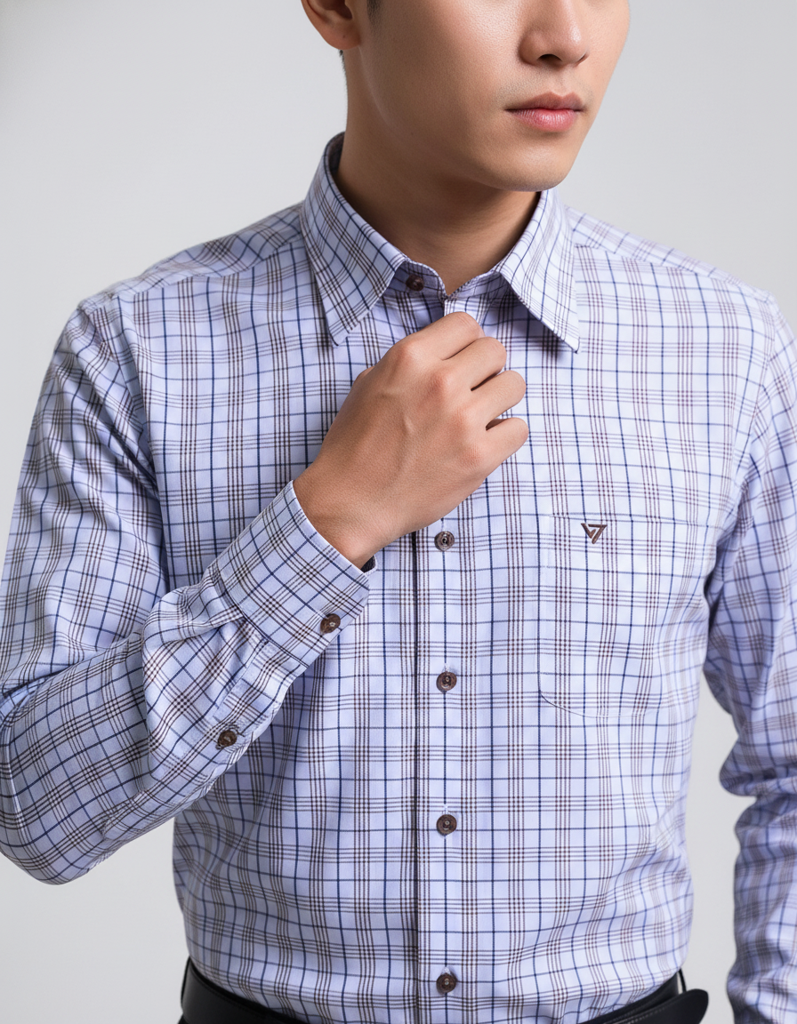  Áo sơ mi tay dài Việt Tiến vải tre 