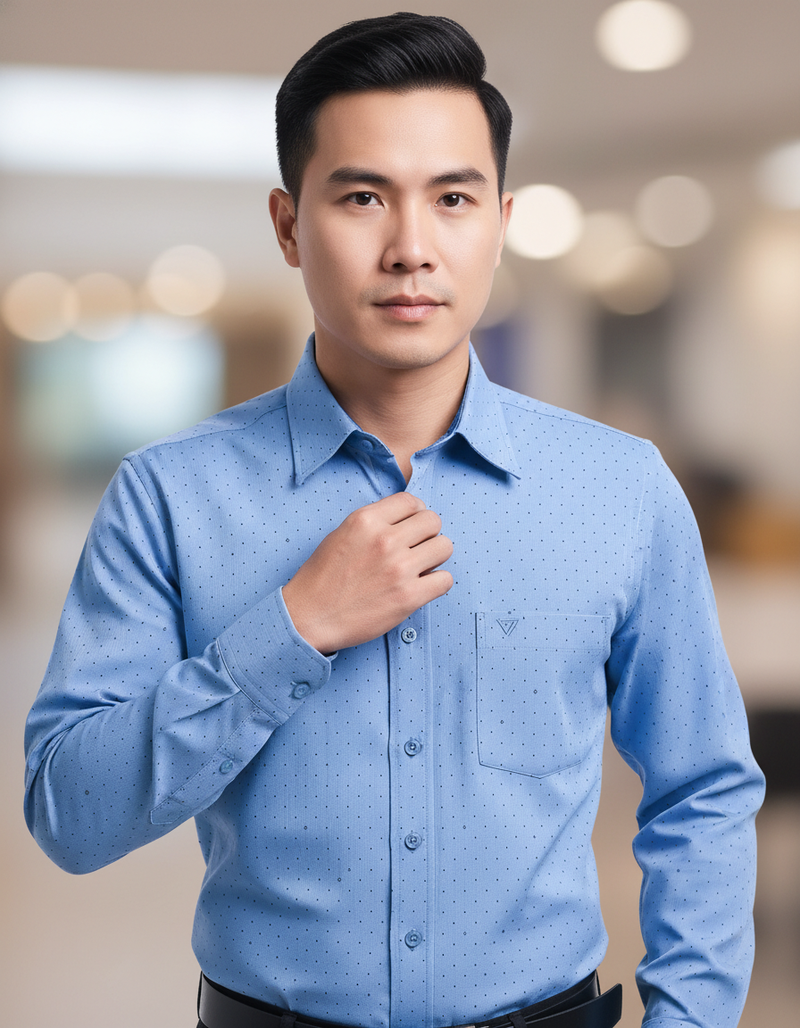  Áo sơ mi tay dài Việt Tiến 