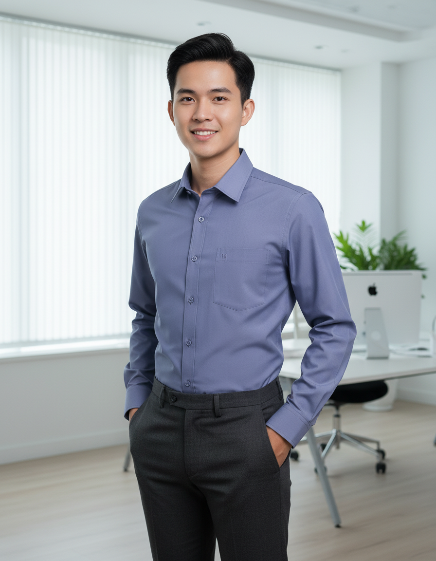  Áo sơ mi tay dài Khatoco 