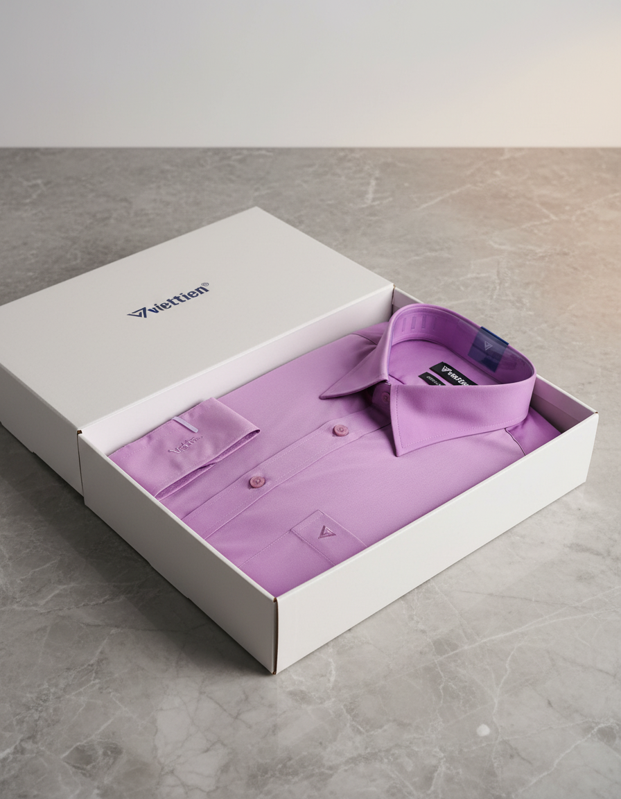  Áo sơ mi tay dài Việt Tiến (màu L.Violet) 
