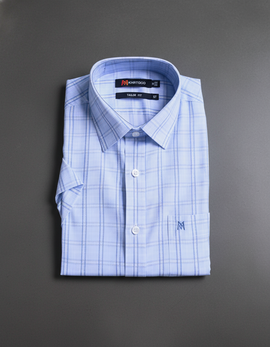  Áo sơ mi nam Khatoco tay ngắn lai ngang (S-2Xl) 