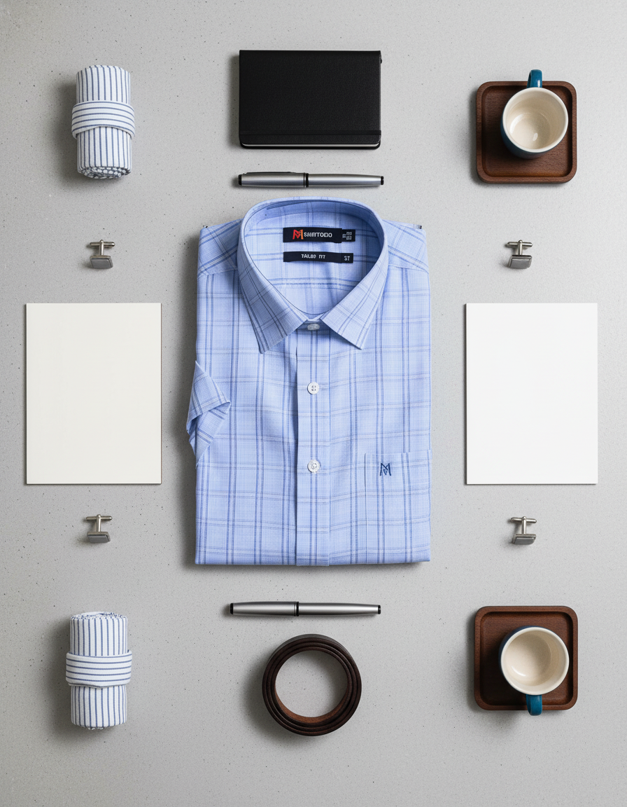  Áo sơ mi nam Khatoco tay ngắn lai ngang (S-2Xl) 