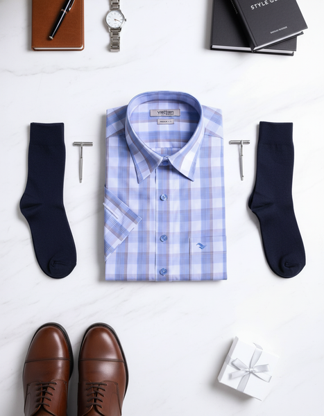  Áo sơ mi tay ngắn Việt Tiến 