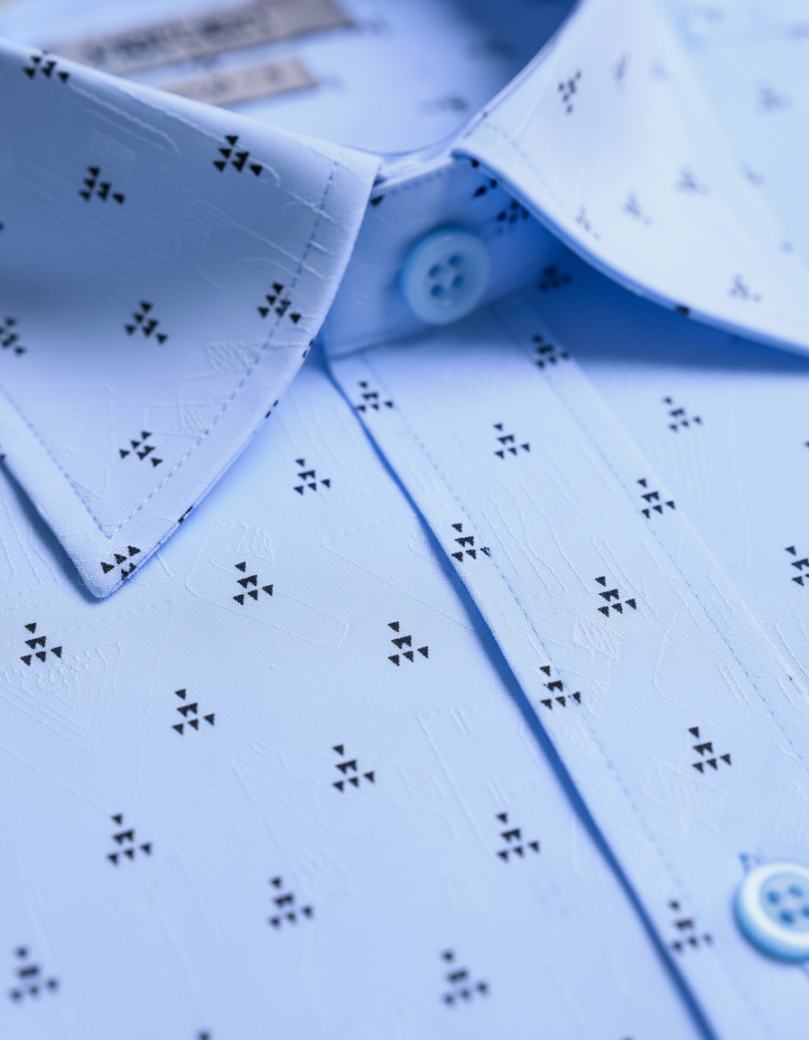  Áo sơ mi tay ngắn Việt Tiến VẢI HOA HỒNG 