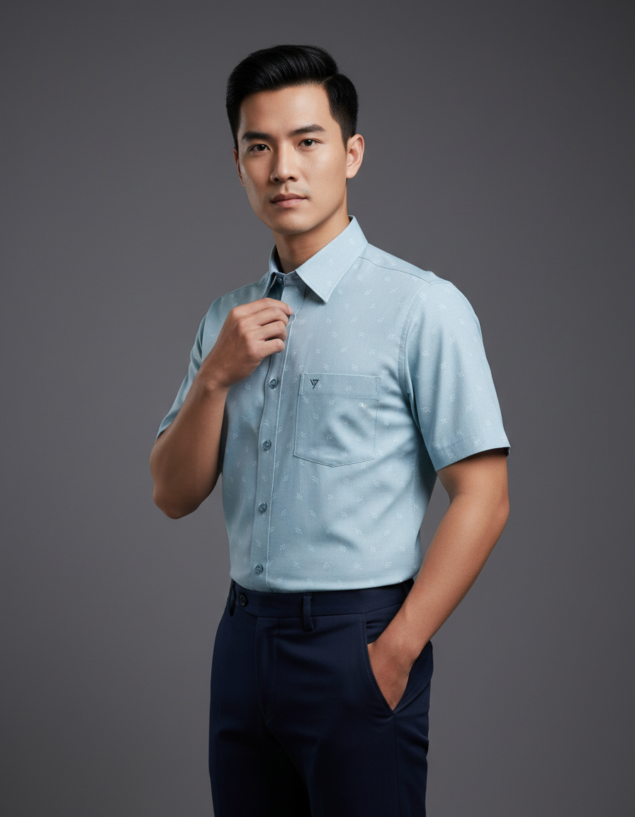  Áo sơ mi tay ngắn Việt Tiến (38-44) 