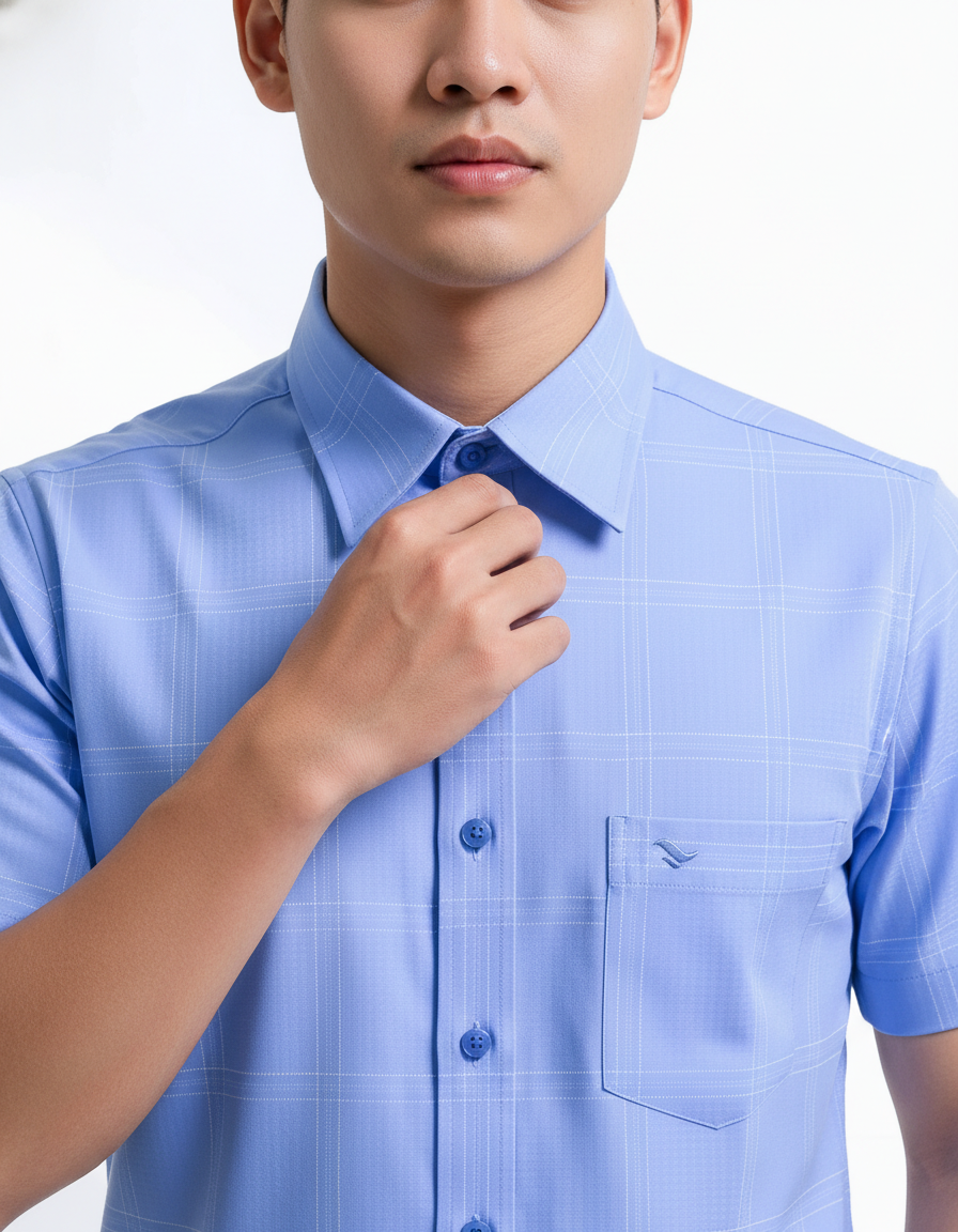  Áo sơ mi tay ngắn Việt Tiến (S-2Xl) 