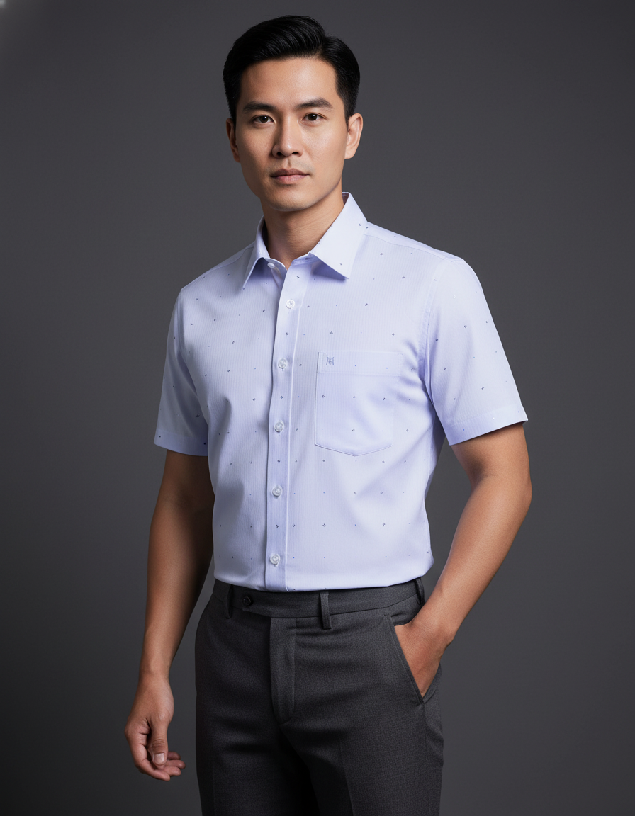  Áo sơ mi tay ngắn Khatoco (S-2XL) 