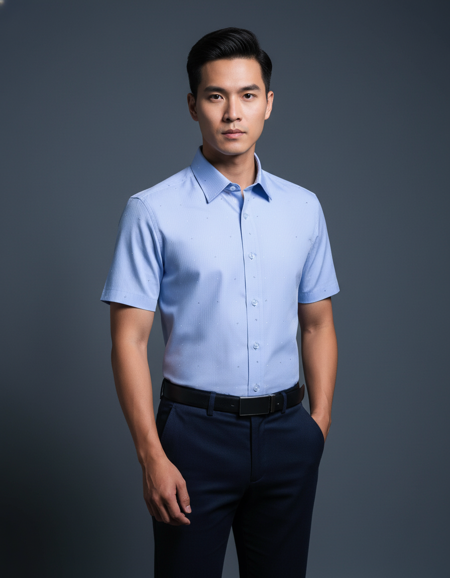  Áo sơ mi tay ngắn Khatoco (size S-2XL) 