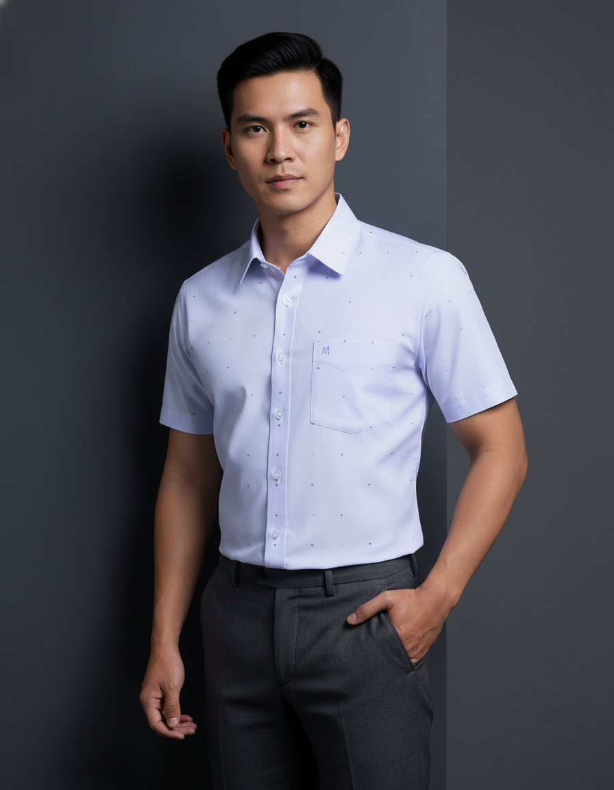  Áo sơ mi tay ngắn Khatoco (S-2XL) 