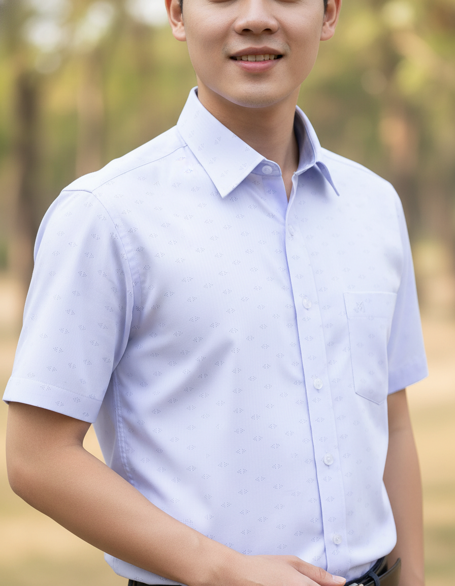  Áo sơ mi nam Khatoco tay ngắn (M-3XL) 