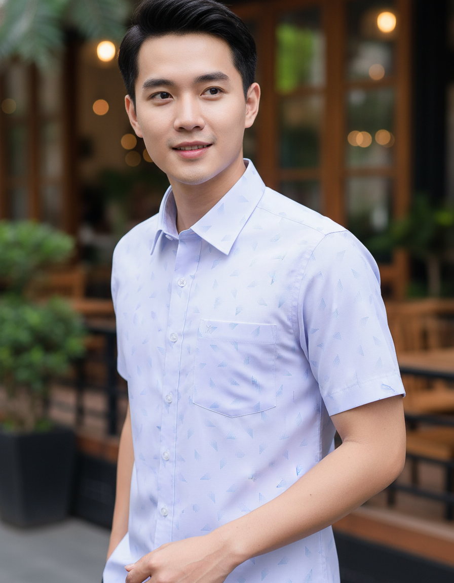  Áo sơ mi nam Khatoco tay ngắn(S-2XL) 